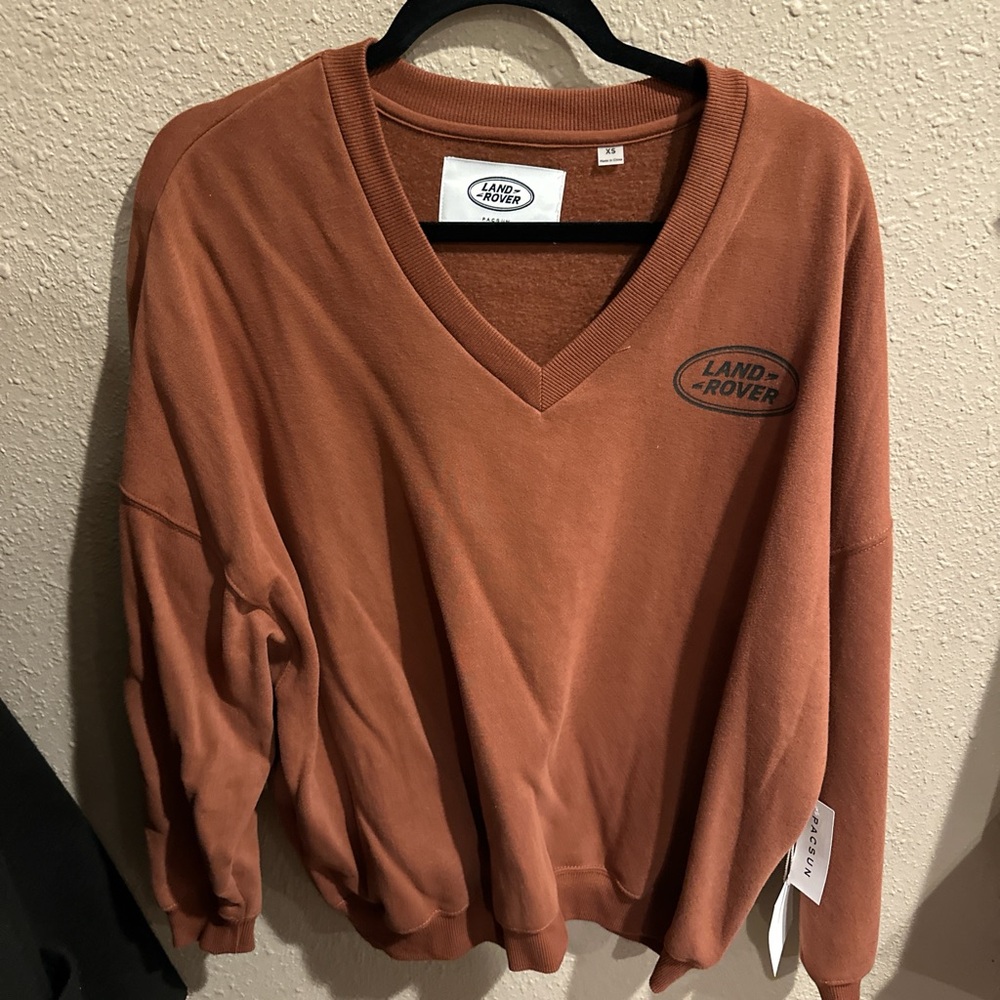 PacSun Rust V-Neck Sweatshirt